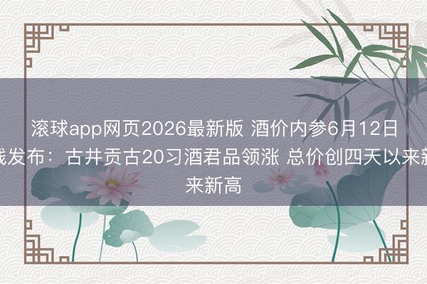 滚球app网页2026最新版 酒价内参6月12日价钱发布：古井贡古20习酒君品领涨 总价创四天以来新高