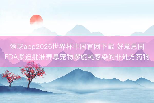 滚球app2026世界杯中国官网下载 好意思国FDA紧迫批准养息宠物螺旋蝇感染的非处方药物