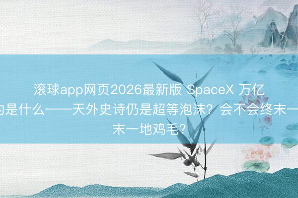 滚球app网页2026最新版 SpaceX 万亿估值卖的是什么——天外史诗仍是超等泡沫？会不会终末一地鸡毛？