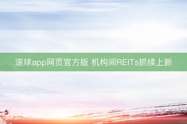 滚球app网页官方版 机构间REITs抓续上新