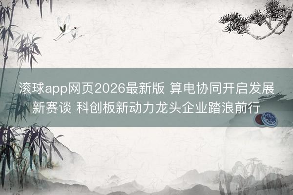 滚球app网页2026最新版 算电协同开启发展新赛谈 科创板新动力龙头企业踏浪前行