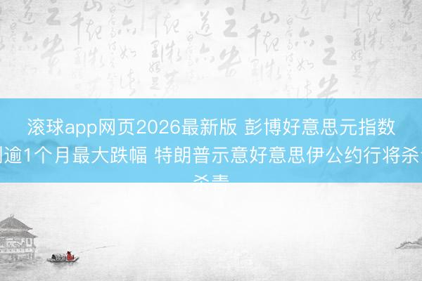 滚球app网页2026最新版 彭博好意思元指数创逾1个月最大跌幅 特朗普示意好意思伊公约行将杀青