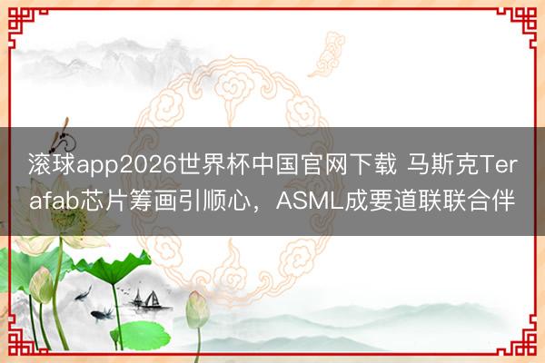 滚球app2026世界杯中国官网下载 马斯克Terafab芯片筹画引顺心，ASML成要道联联合伴