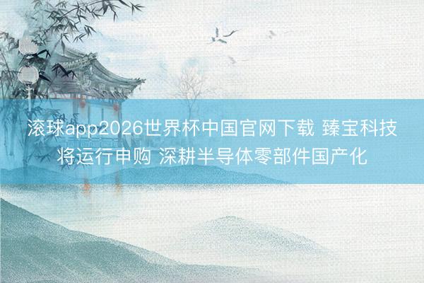 滚球app2026世界杯中国官网下载 臻宝科技将运行申购 深耕半导体零部件国产化